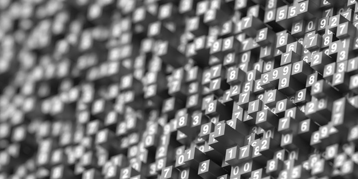 Infinite random numbers 3d render