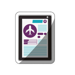 Tablet device icon. Ecommerce airport travel trip and tourism theme. Isolated design. Vector illustration