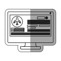 Computer device icon. Ecommerce airport travel trip and tourism theme. Isolated design. Vector illustration