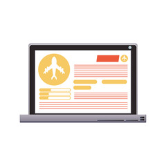 Laptop device icon. Ecommerce airport travel trip and tourism theme. Isolated design. Vector illustration