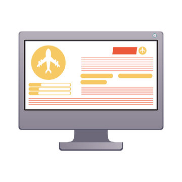 Computer device icon. Ecommerce airport travel trip and tourism theme. Isolated design. Vector illustration
