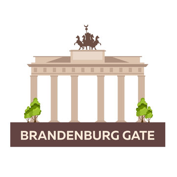 Travel to Germany. Brandenburg Gate. Vector illustration.