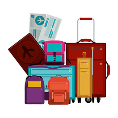 Baggage icon. Airport travel trip and tourism theme. Isolated design. Vector illustration