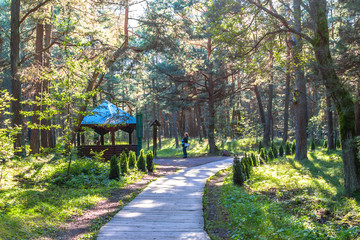 RUSSIA, VILLAGE of "MARINE"- August, 2016: the Curonian spit. Dune EFA