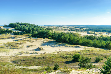 RUSSIA, VILLAGE of "MARINE"- August, 2016: the Curonian spit. Dune EFA