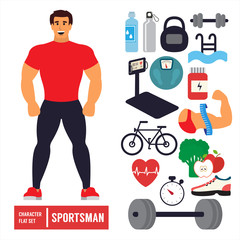 Fitness infographic. Vector icons