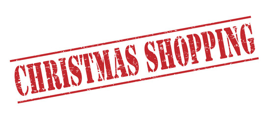 christmas shopping red stamp on white background