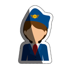 Stewardess icon. Airport travel trip and tourism theme. Isolated design. Vector illustration