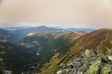 A beautiful mountain landscape above tree line