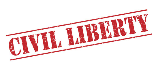 civil liberty red stamp on white background © cone88