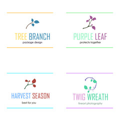 Fototapeta premium Branch tree with leaves template logo