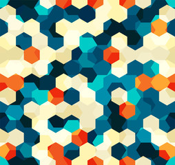 Obraz premium Modern Seamless pattern of polygons multicolor abstract geometric background. Vector illustration.