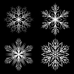 snowflake set vector silhouette symbol icon design.