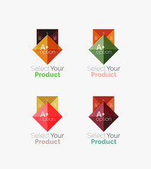 Set of abstract square interface menu navigation button