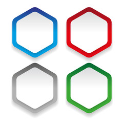 Empty hexagon sticker set