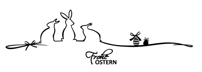 Frohe Ostern Hasen Silhouette