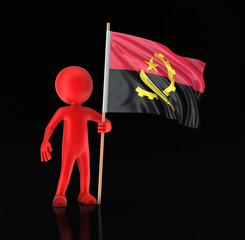 Man and Angola flag. Image with clipping path