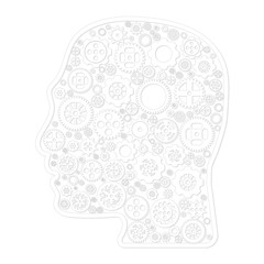 Variety different gear wheel icon vector in outline head on white background