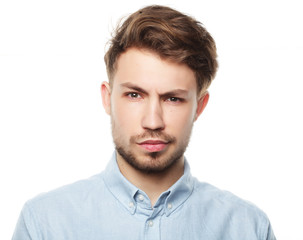 Obraz premium Casual man posing casually over white