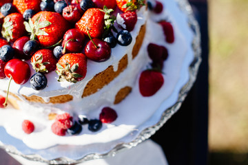 fancy fruit cake top view