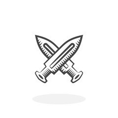 Cross swords Icon. Vector logo on white background