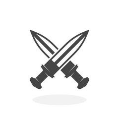 Cross swords Icon. Vector logo on white background