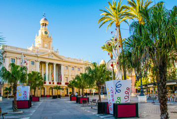 View of the town hall of cadiz situated on the square of saint john of god © dudlajzov