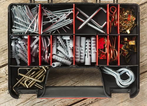 Nails, Hooks Picture Hangers And Plugs Assortment