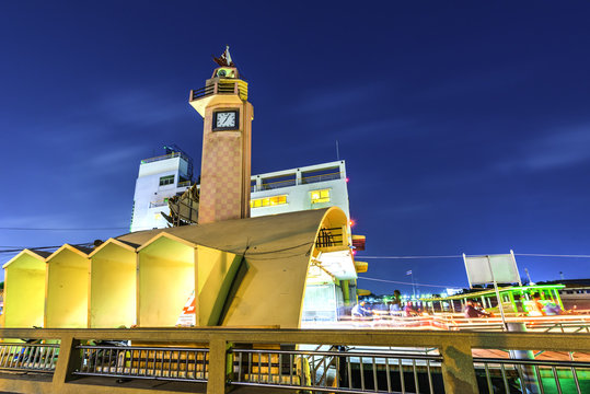 Mahachai harbor Tha chalom,samutsakhon,thailand.