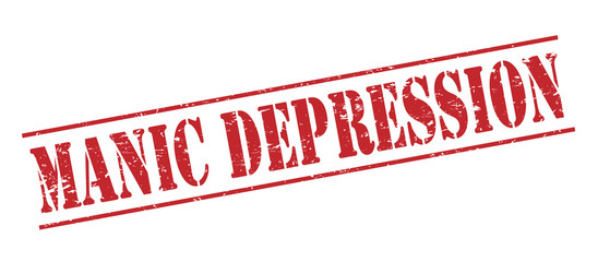 manic depression red stamp on white background