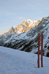 panorama sul monte Bianco, visto dalla alta val Ferret