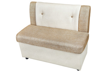 leatherette dining bench with  light brown color