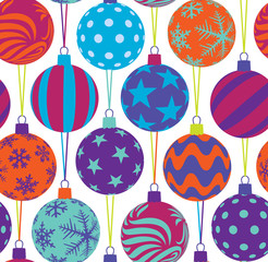 christmas tree balls, seamless pattern