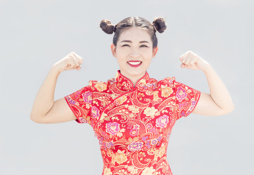 asian chinese strong body on background