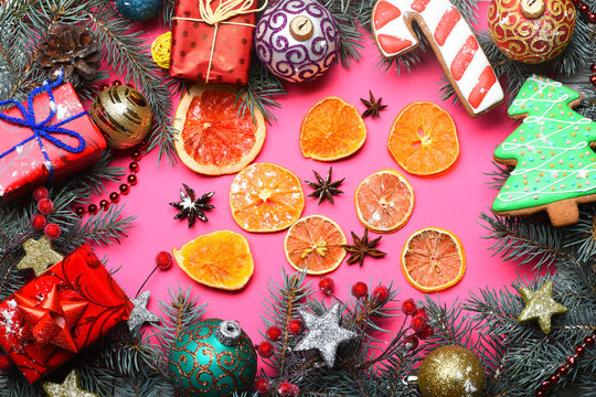 colorful firry christmas wreath