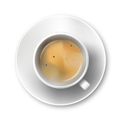 Cup of coffee with hazelnut foam