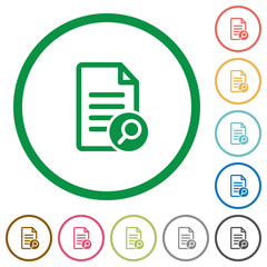Search document flat icons with outlines