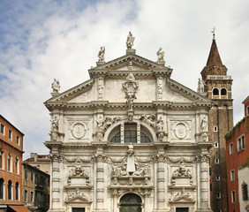 Fototapeta na wymiar San Moise Profeta church in Venice. Italy