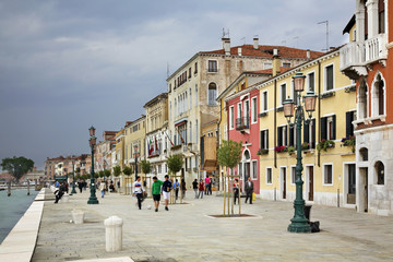 Fototapeta na wymiar Fondamenta delle Zattere in Venice. Italy