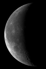 Gibbous moon on black background view from space