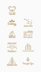 nine trend vector logo of the hipster style 