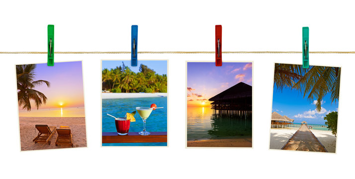 Maldives beach images (my photos) on clothespins