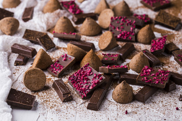 Different varieties of chocolate