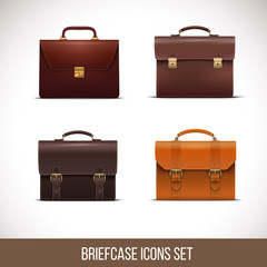 Briefcase icons set,