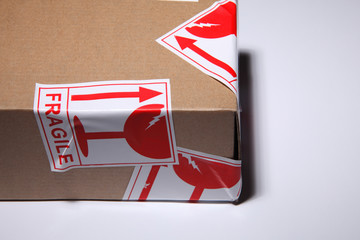 parcel with sticker