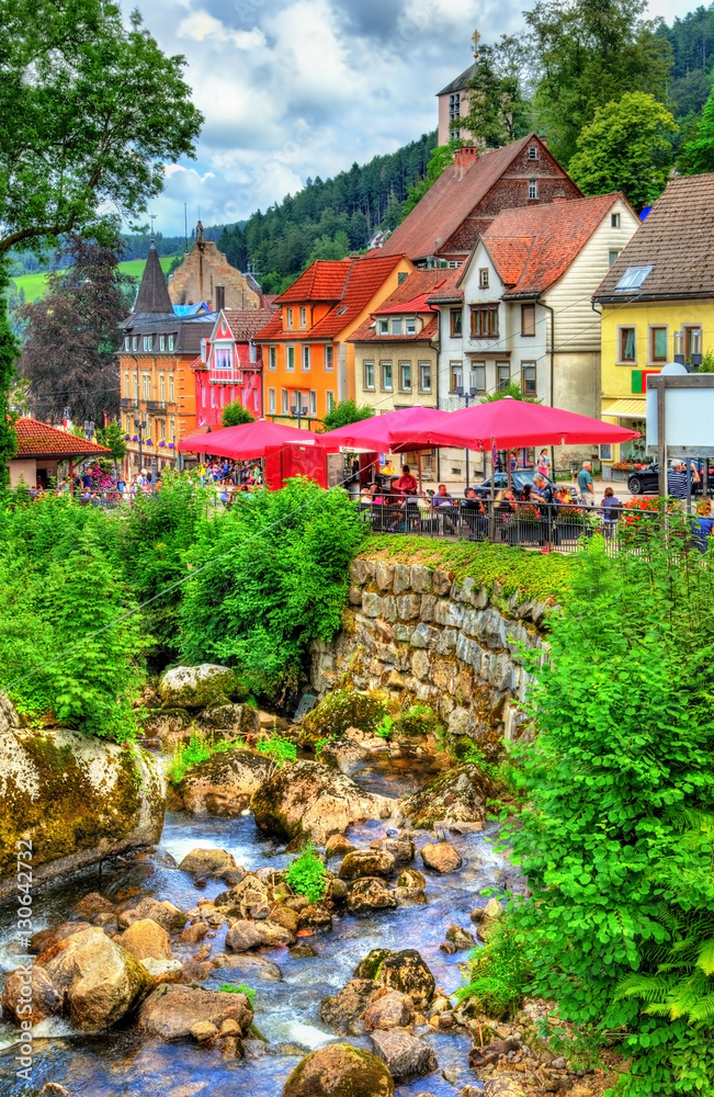 Sticker the gutach river in triberg im schwarzwald town - germany