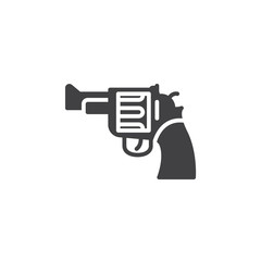 Gun, revolver icon vector, filled flat sign, solid pictogram isolated on white. Symbol, logo illustration