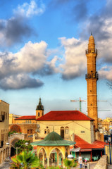 Obraz premium View of Mahmoudiya Mosque in old town Tel Aviv-Jaffa