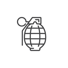 Fragmentation grenade line icon, outline vector sign, linear pictogram isolated on white. Symbol, logo illustration