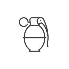 Hand grenade line icon, outline vector sign, linear pictogram isolated on white. Symbol, logo illustration
